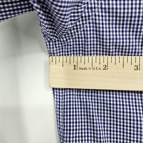 Untuckit Shirt Mens Medium Button Up Casual Preppy Blue Checkered Slim Fit - Picture 7 of 10